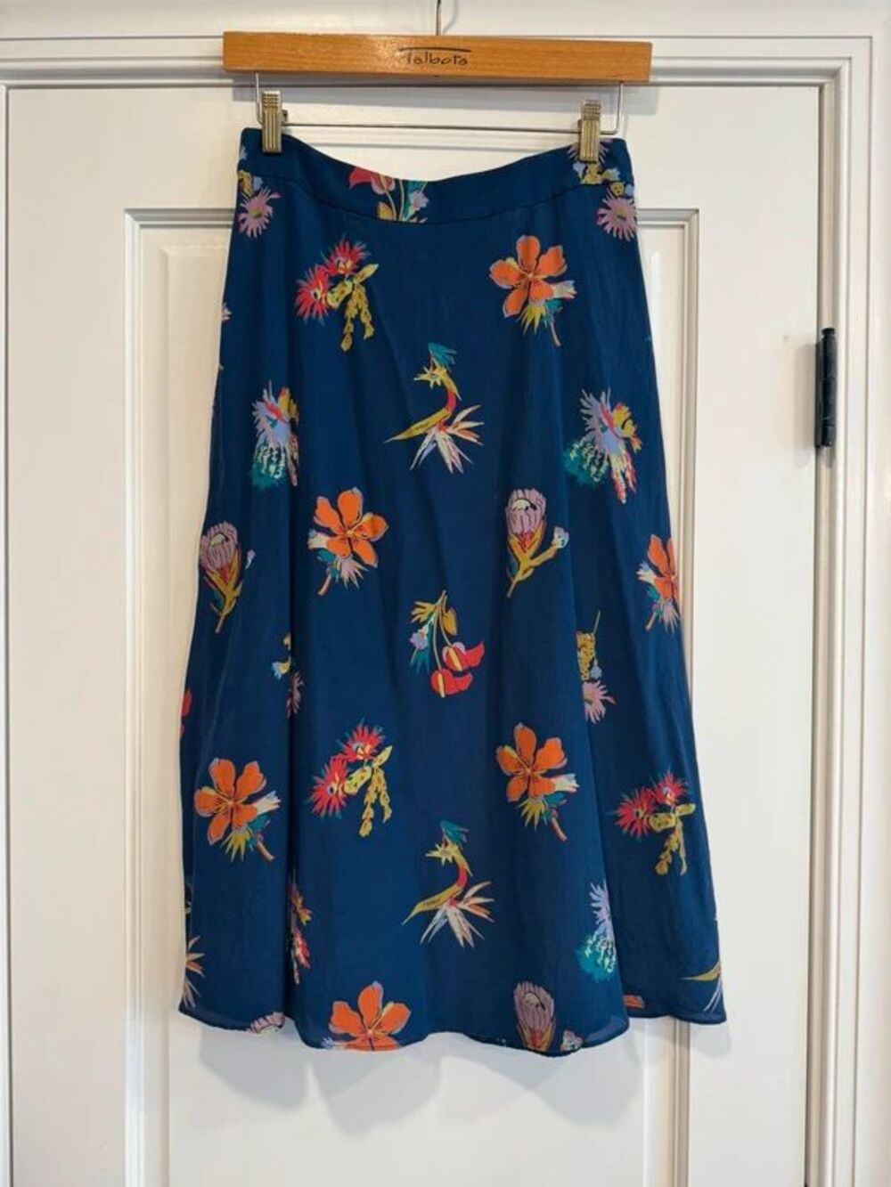Madewell Women's Boho Bird of Paradise Atrium Silk Midi Skirt